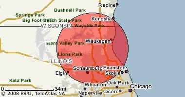 BikeAttic.com 60060 - 25.00 mile Radius Map